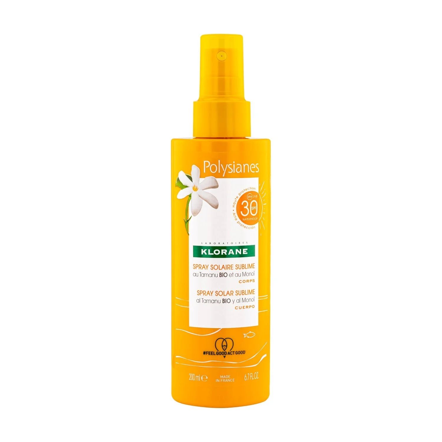 Polysianes Spray Solare Sublime SPF 30 Corpo al Tamanu BIO e Monoi - Spray solare corpo alta prot.