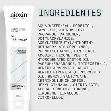 „Nioxin Professionals“ plaukų tankinimo gelis „Density Defend“ formavimo gelis storesniems plaukams, švelnus prisilietimas, 140 ml
