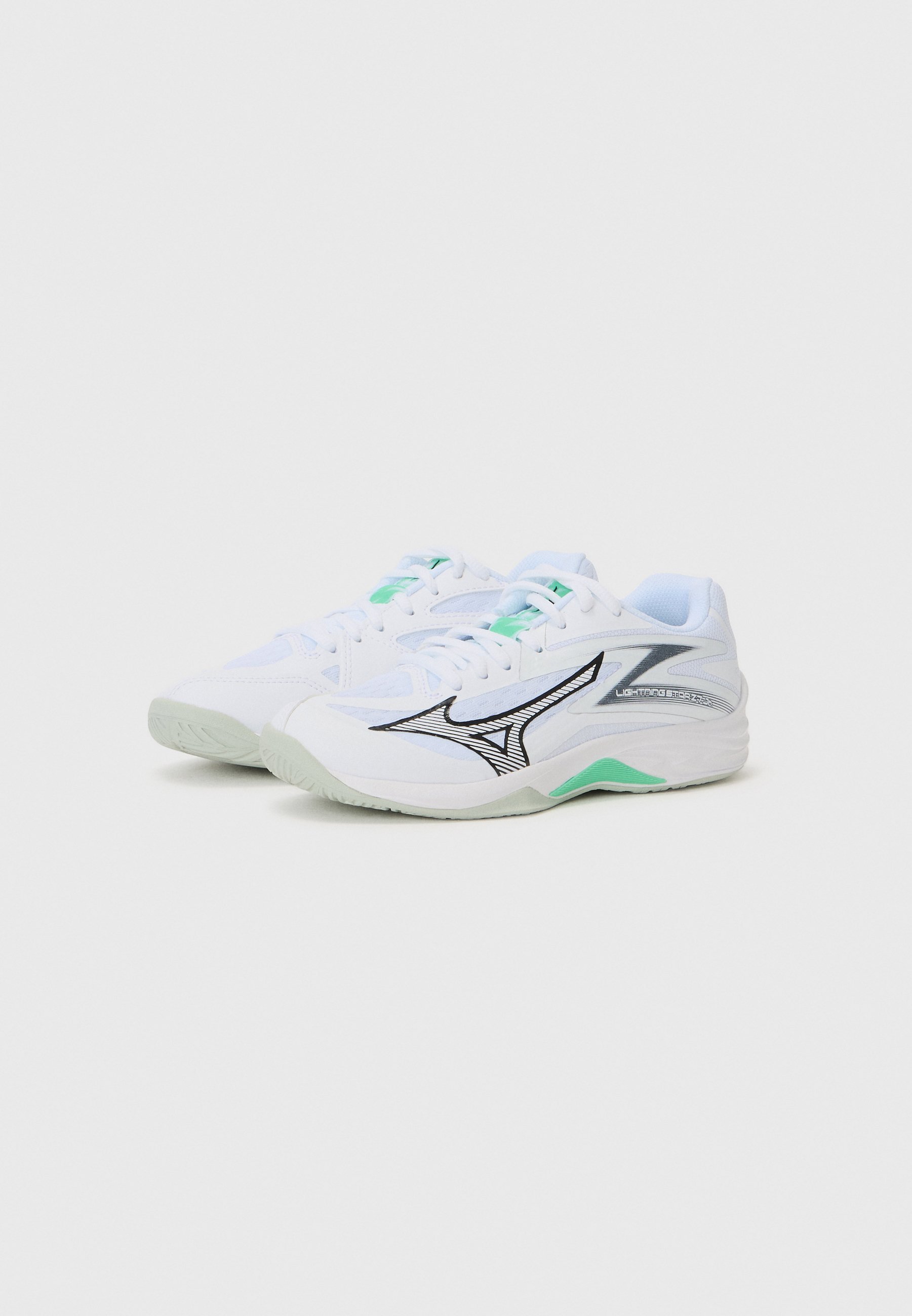Mizuno LIGHTNING STAR Z7 UNISEX - Volleybalschoenen - wit/zwart/bevroren smaragdgroen