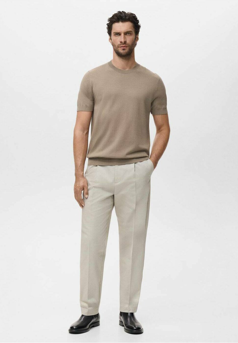Mango Basic T-shirt - bruin