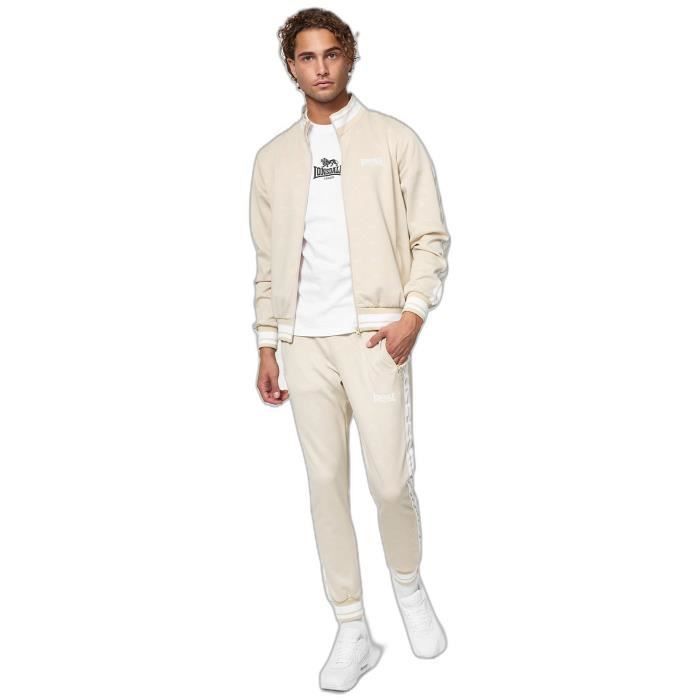 Lonsdale Survêtement homme slim sand/white - veste et pantalon XL