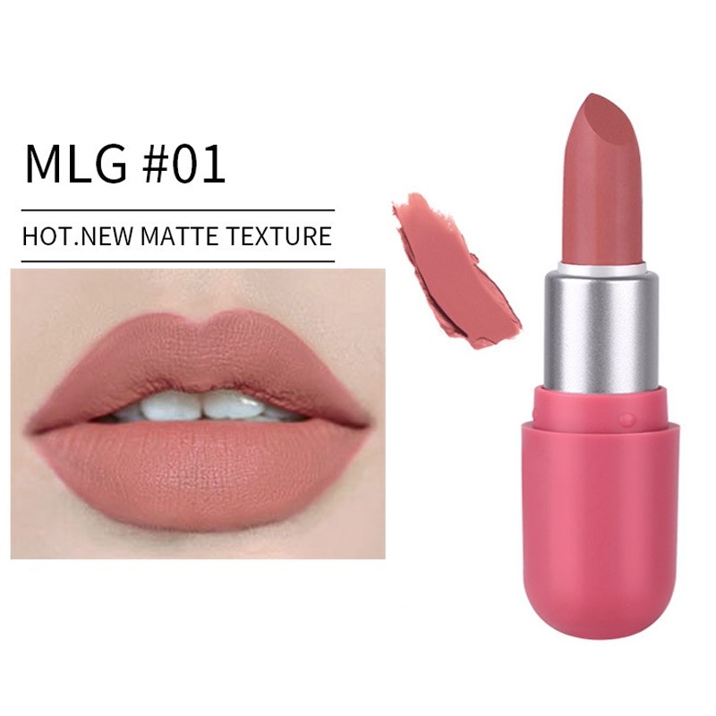 Rouges à lèvres mats velours, 5 couleurs, waterproof, sans transfert, format mini capsule, longue tenue, sans transfert, maquillage cosmétique