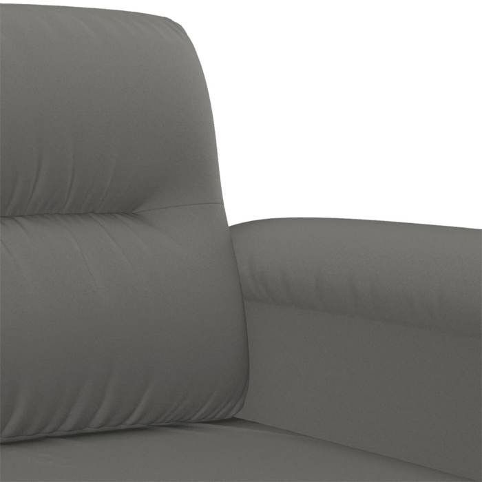 Set divano in microfibra - vidaXL - 3 pezzi - Grigio scuro - Tessuto in microfibra - Dimensioni poltrona: 90x77x80 cm