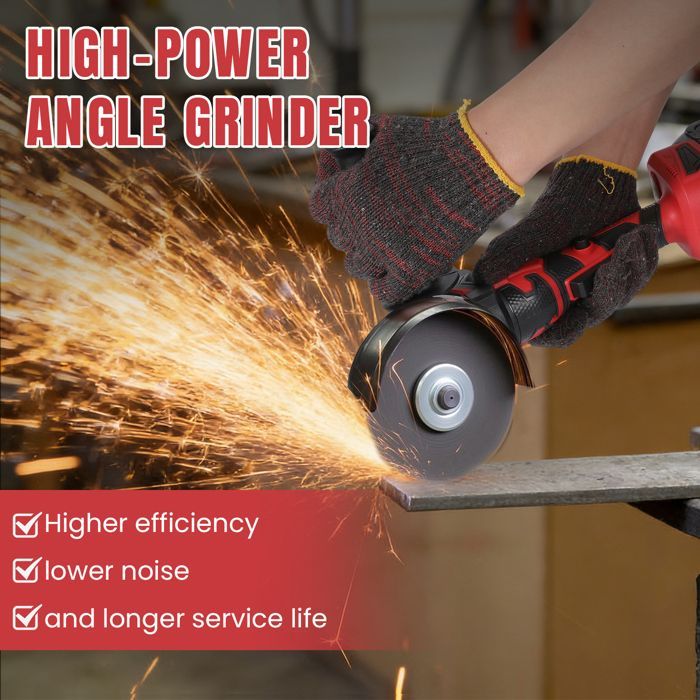 Amoladora angular inalámbrica de 5 pulgadas con disco de 125 mm de diámetro y 1500 W de potencia, utilizada para pulir.
