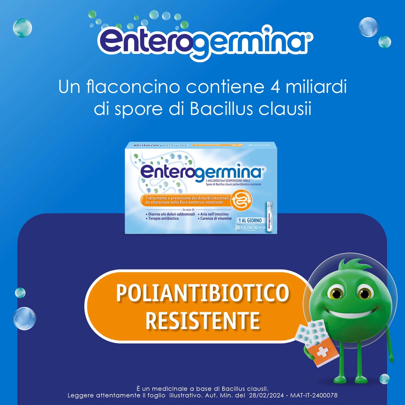 ENTEROGERMINA Enterogermina 4 milliards/5 ml 20 flacons