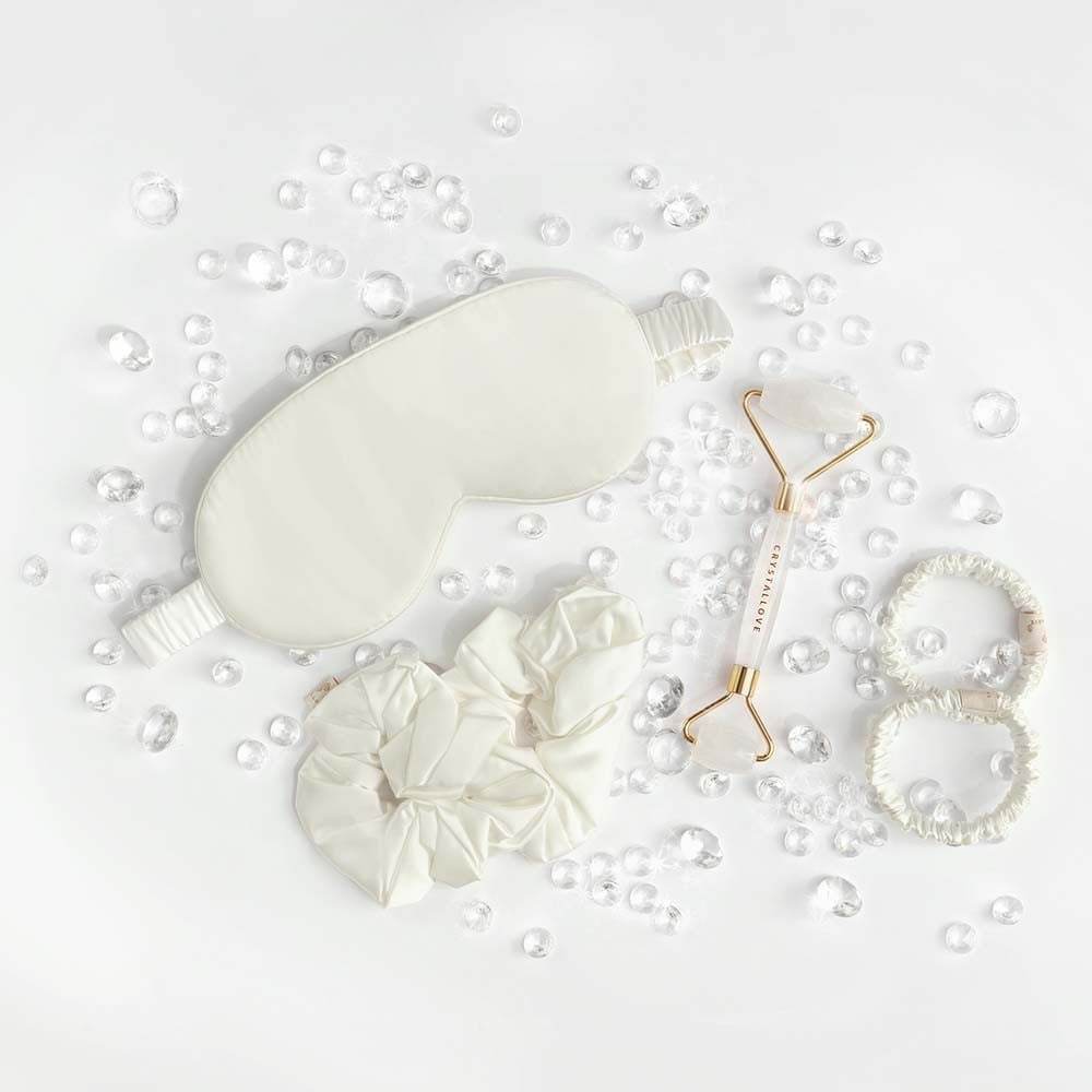 Crystallove zīda matu gumijas – ziloņkaula krāsā – 1 gab.