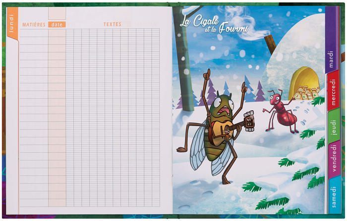Clairefontaine Notebook 17x22 cm - 90 sheets 90 g Velouté Vellum, semi-rigid laminated cover - Multicoloured