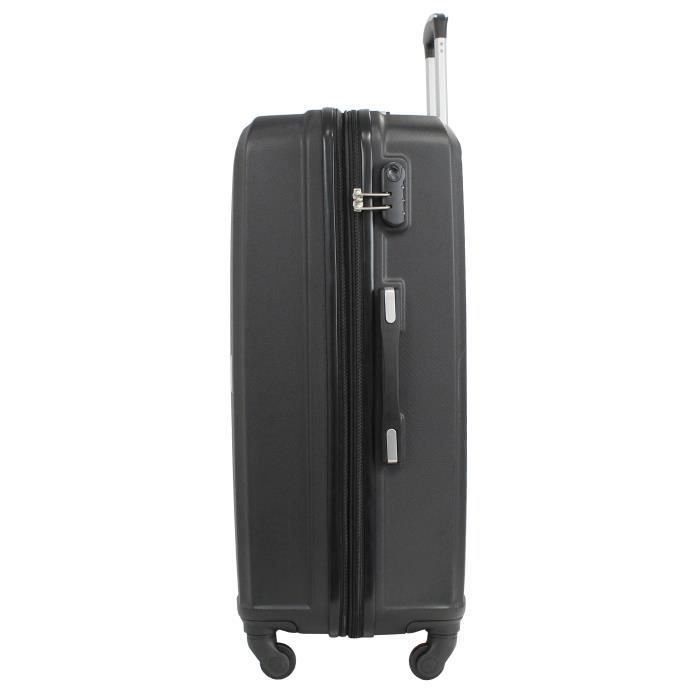 Maleta grande Alistair - Colección Iron - 4 ruedas - ABS ultrarresistente - Negra