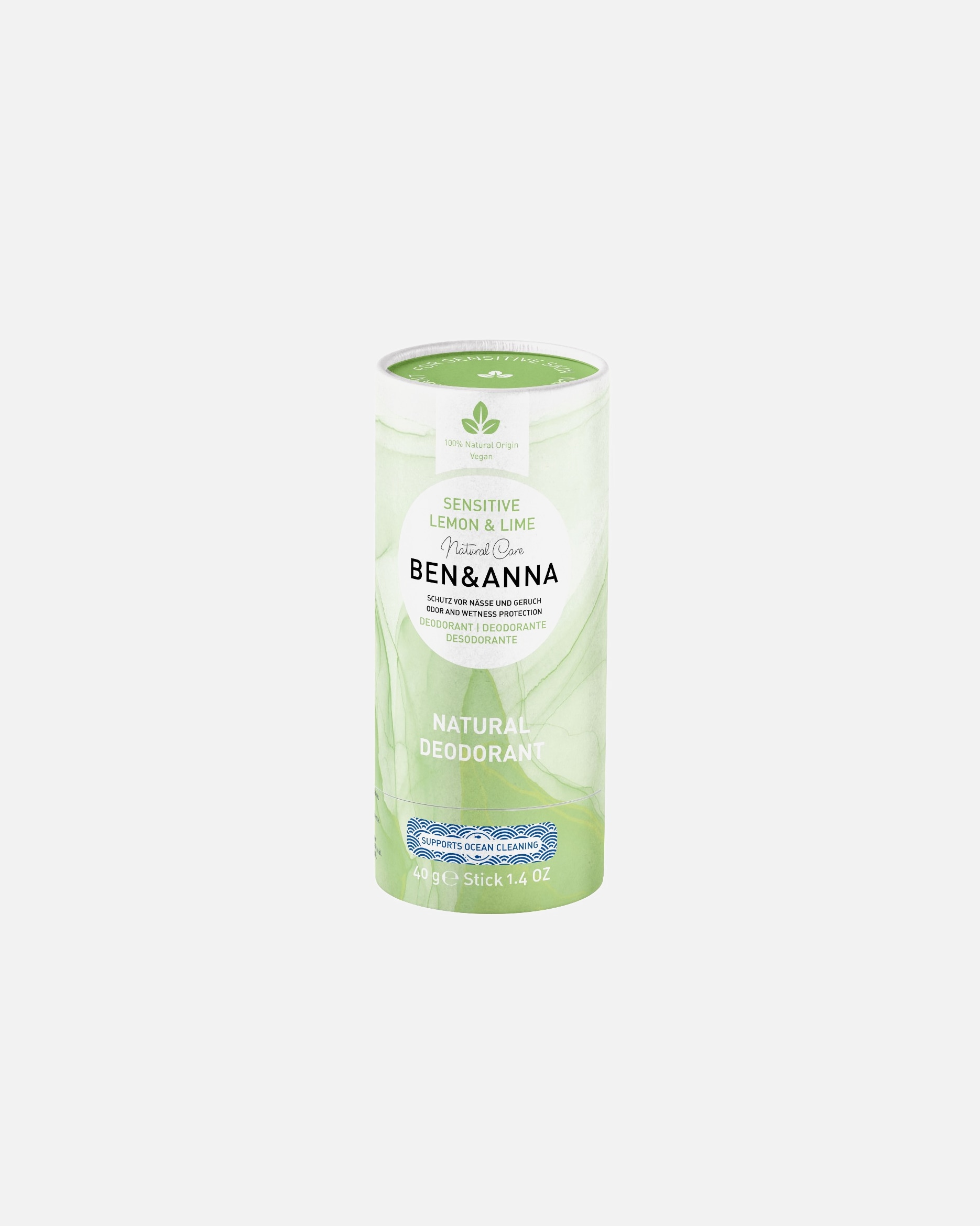 Ben & Anna Déodorant Papertube Zitrone & Limette Sensitive 40 g - 40 g