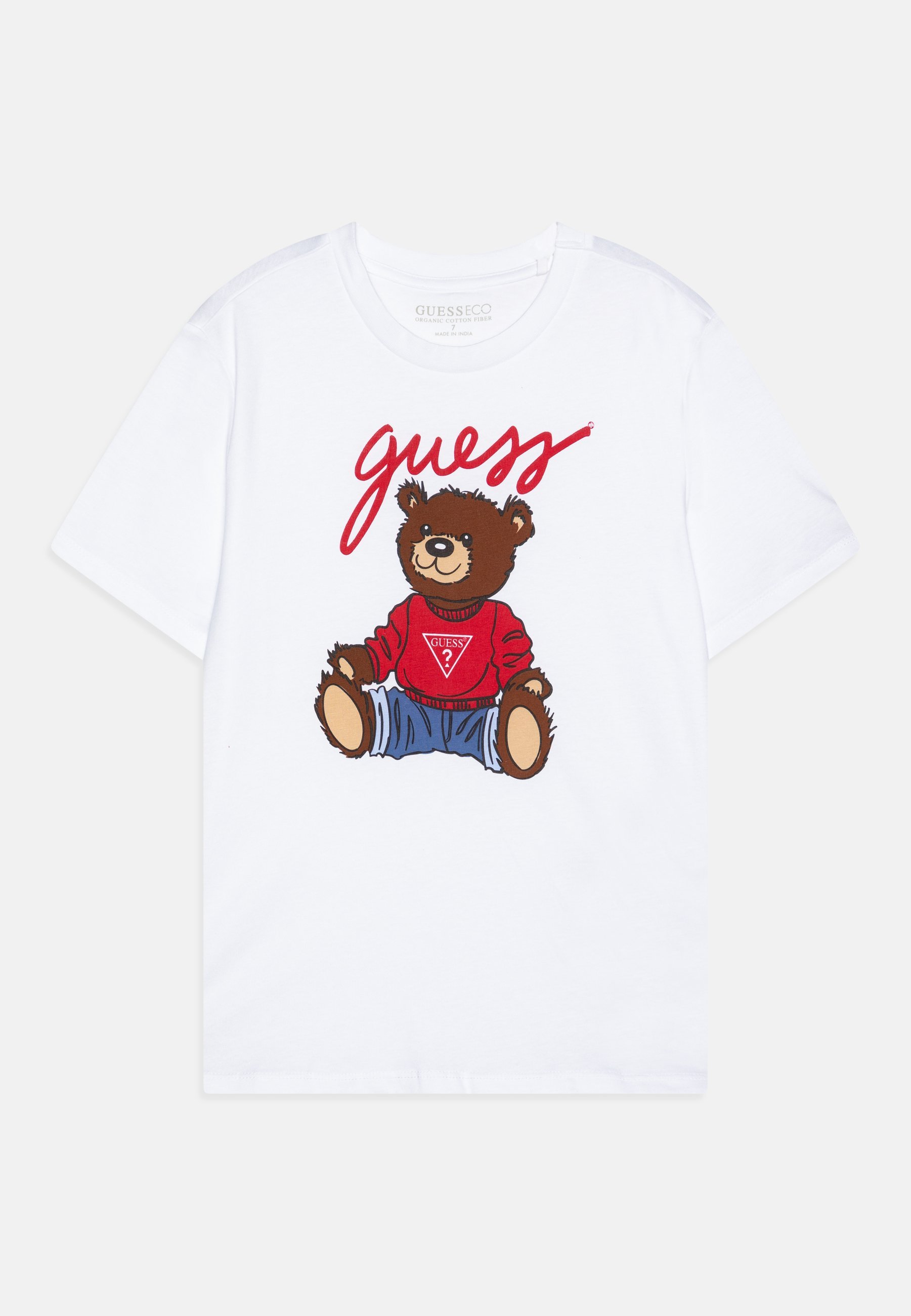T-shirt imprimé Guess Junior Bear unisexe - blanc pur