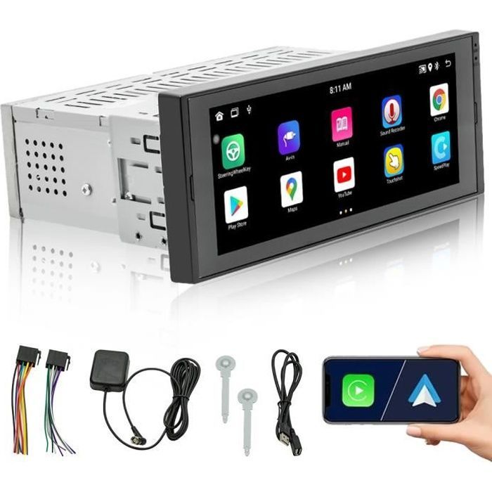 Radio para coche PRUMYA SWM-686 con Bluetooth - Pantalla táctil de 6,9 pulgadas - Navegación GPS - WiFi