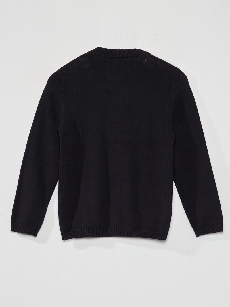 Gebreid vest met ritssluiting - Zwart