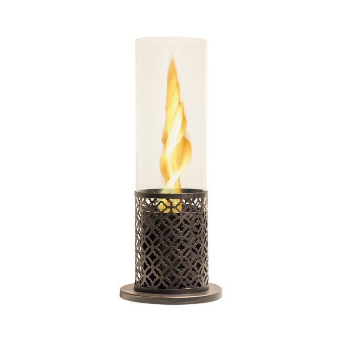 Chimenea de bioetanol Alme Dmora, en metal negro, 20x20x49,5 cm de alto.