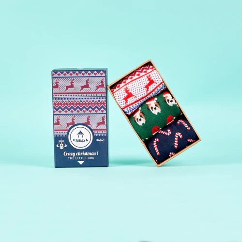 Cabaia Chaussettes Crazy Christmas - 36/41 bleu marine