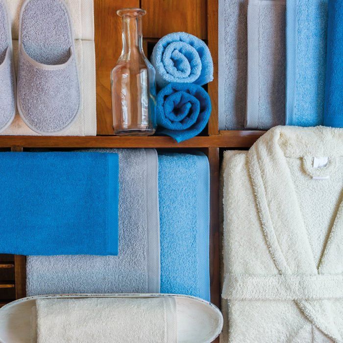 Set of 2 bath towels 90x150 cm ALPHA navy blue
