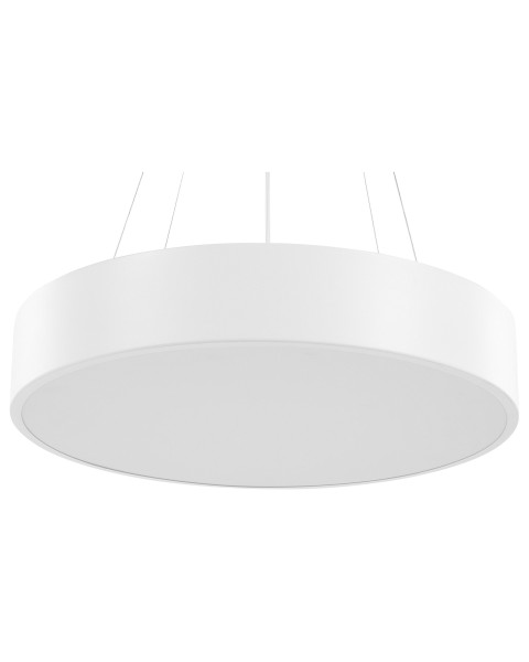 Lampa wisząca sufitowa LED ring metalowa biała