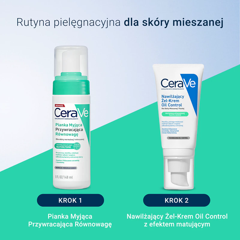 CeraVe Cleansers Balancing Air penový čistiaci prostriedok pre normálnu až zmiešanú pleť