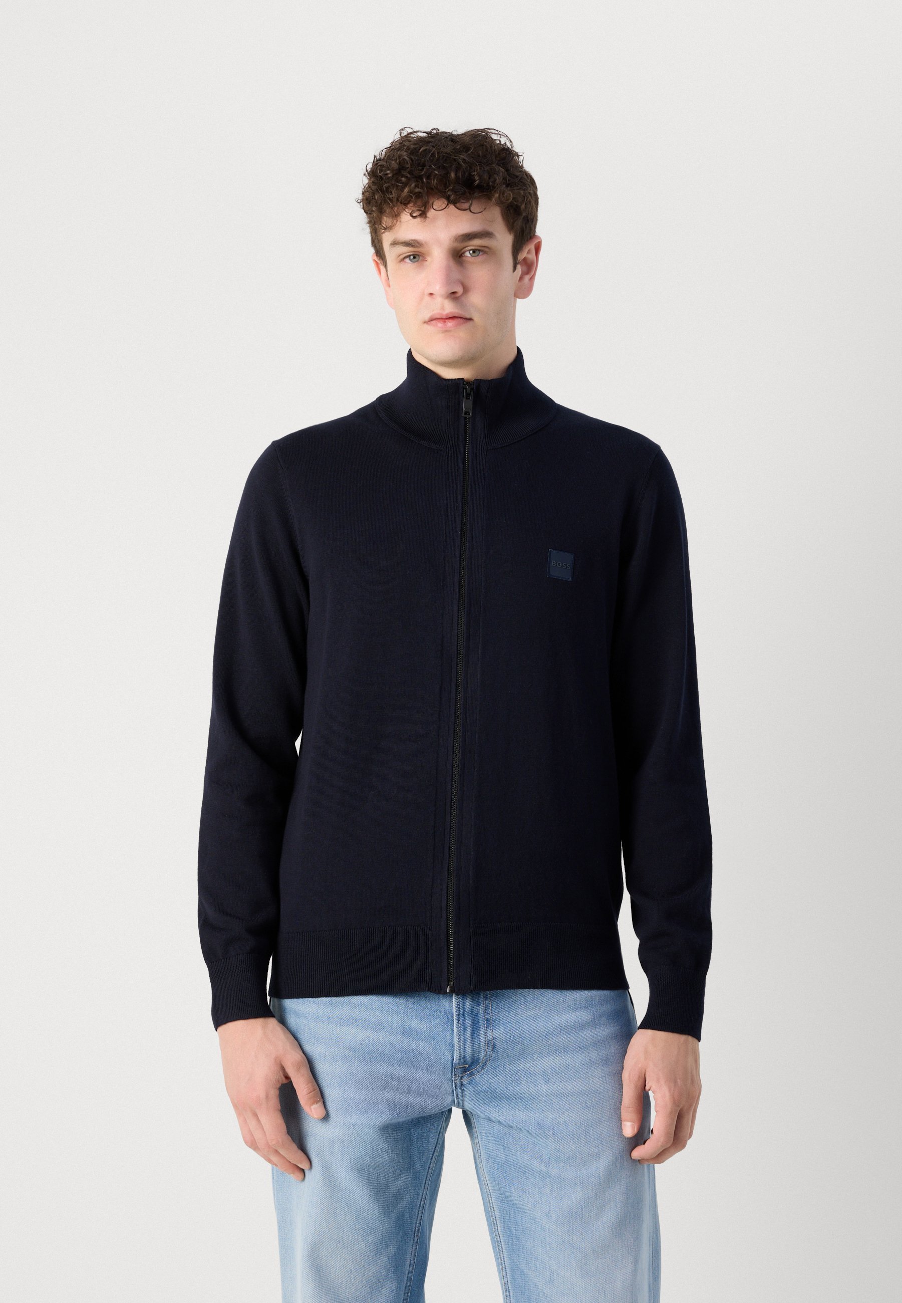 BOSS KANOZIP - Cardigan - donkerblauw