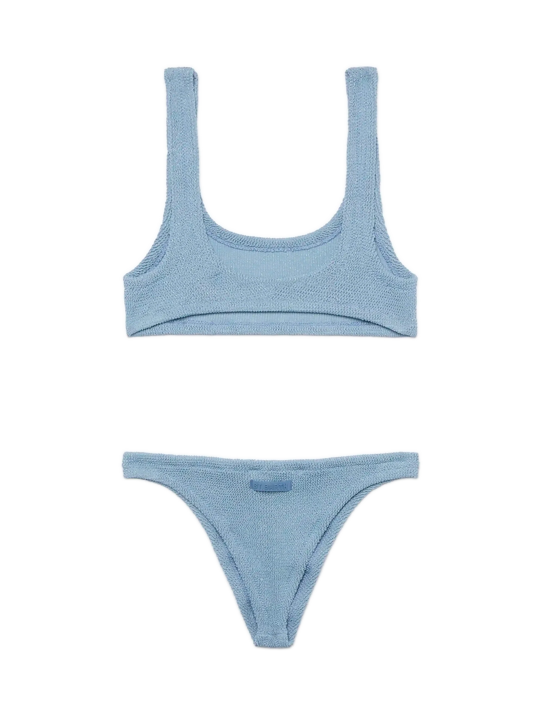 Naima Naomi bralette bikini in avioblauw crinkle lurex