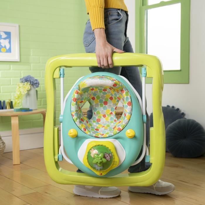 BRIGHT STARTS 2-in-1 Convertible and Foldable Baby Walker - Wanderlights - Removable Activity Toy, Music, Adjustable Height