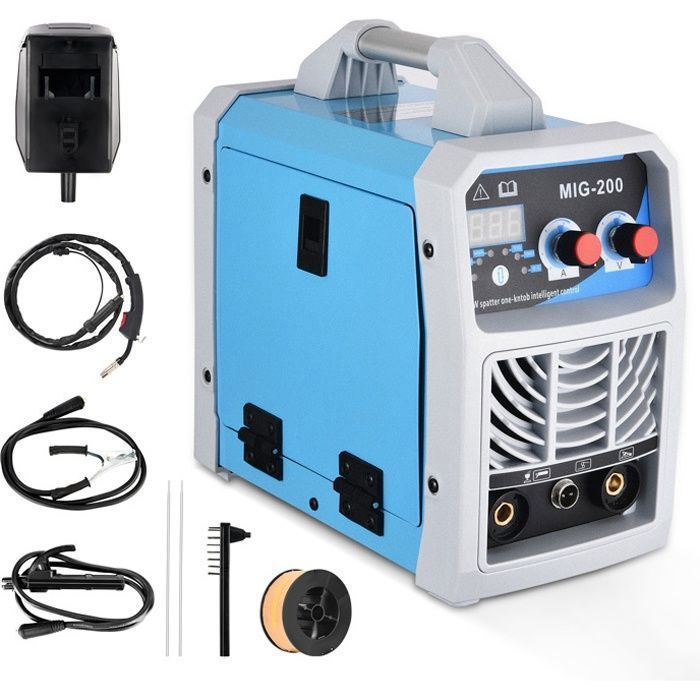 Saldatrice portatile 3 in 1 MIG/TIG/MMA da 200 A e 220 V, con 3 anni di garanzia.