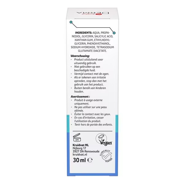 Kruidvat Derma salicilskābes 2% attīrošs serums<br>30ml, netīrai ādai