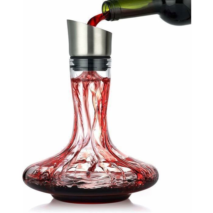 Decantador de vino con aireador y filtro integrados, decantador de vino, decantador de vino, decantador de vino, regalo de vino, copa de cristal, RELOJ