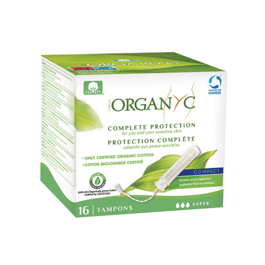 „Organyc“ tamponai su aplikatoriumi, vidutinio stiprumo, itin stiprūs, 16 vnt.