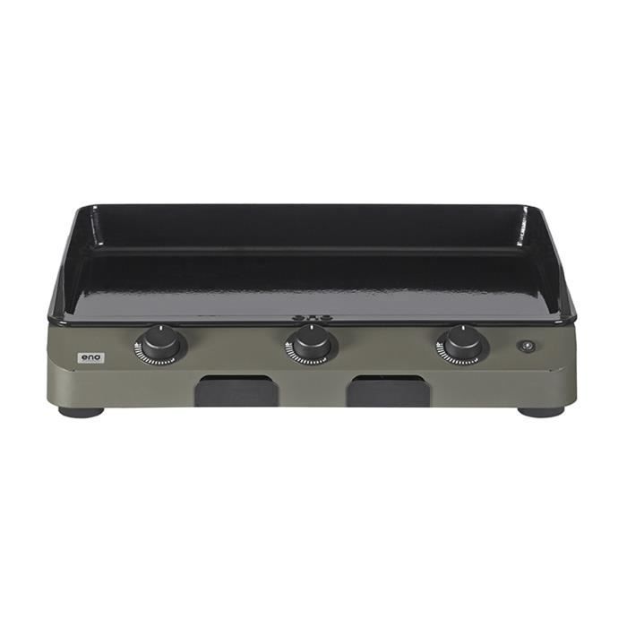FUSION 75 Cargo Grey 3-Burner Gas Griddle - ENO - Enameled Cast Iron - 75x58x19cm