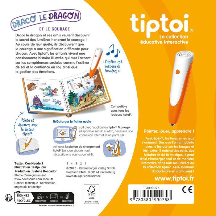 Ravensburger-tiptoi®-Livre interactif-Draco le dragon et le Courage-Jeu éducatif électronique, sans écran-dès 4 ans-13099075