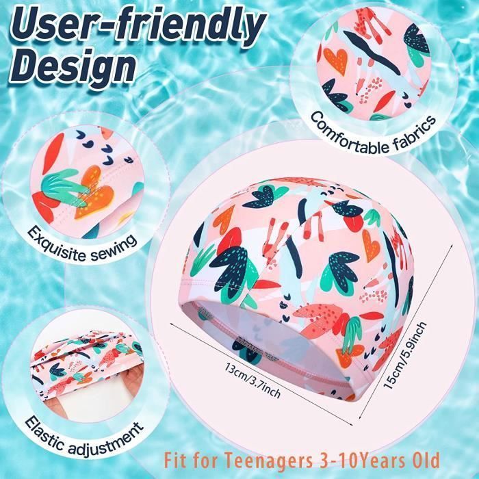 Children's Swimming Cap - 3 Pieces - Elastic - Waterproof - Comfortable Polyester