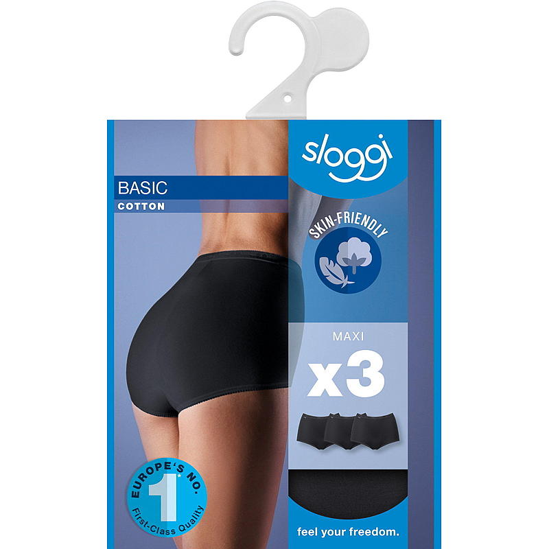 Sloggi Sloggi 3-pack Basic Maxi storlek 46, svart