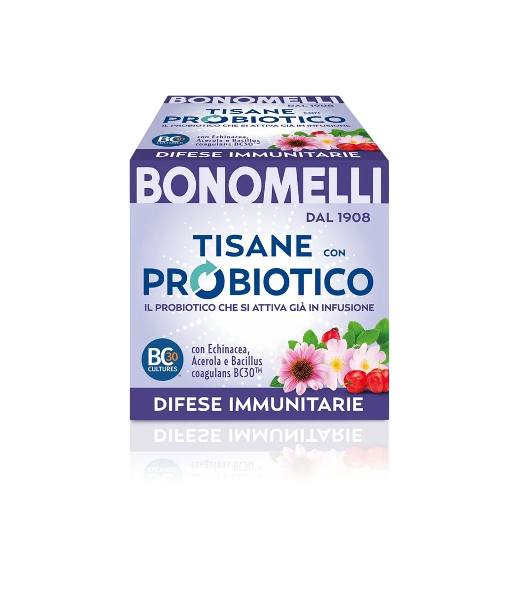 BONOMELLI Tisane aux probiotiques pour renforcer l'immunité 10 filtres Flore intestinale