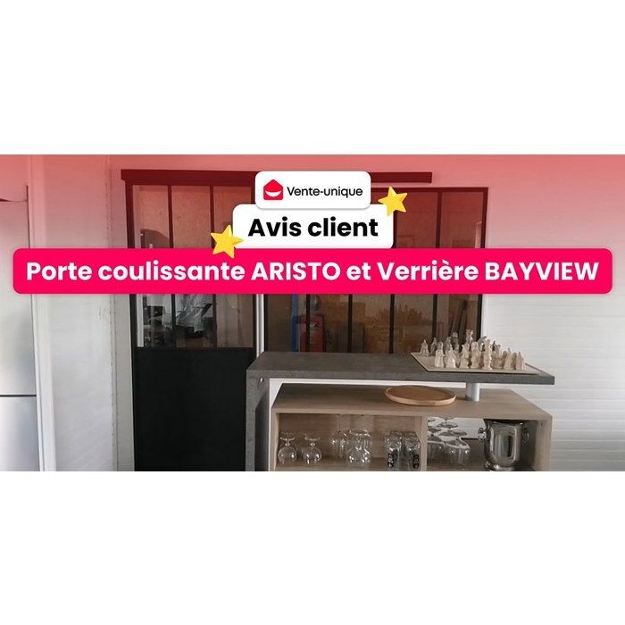 Techo de cristal de aluminio con recubrimiento en polvo estilo taller - 120x105 cm - Luz natural - BAYVIEW