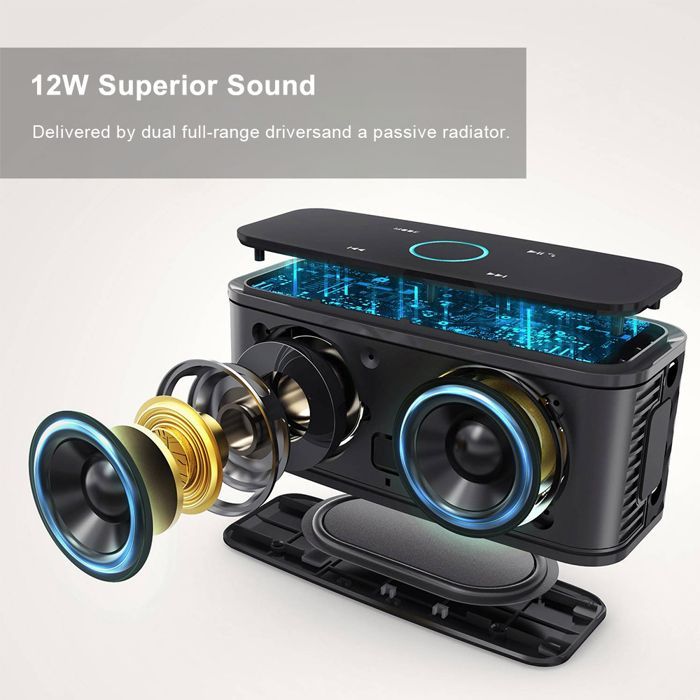 Altavoz inalámbrico portátil RNCYN - Bluetooth 5.0 - Micrófono integrado - 20 horas de reproducción - Plástico - 500-1000 mAh