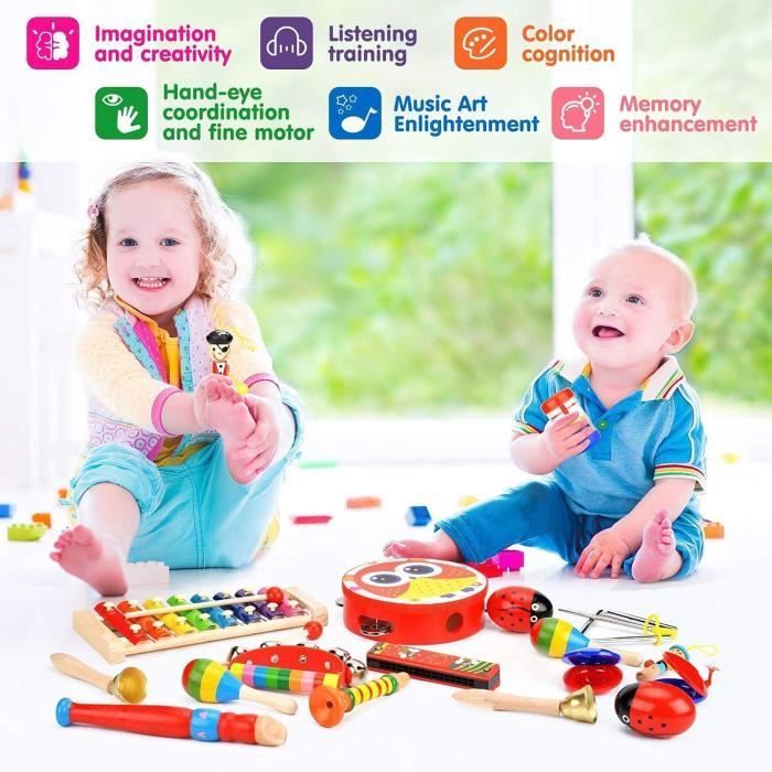Children's Musical Instruments - ZGEER - With Shaking and Tapping Instruments - With Storage Bag