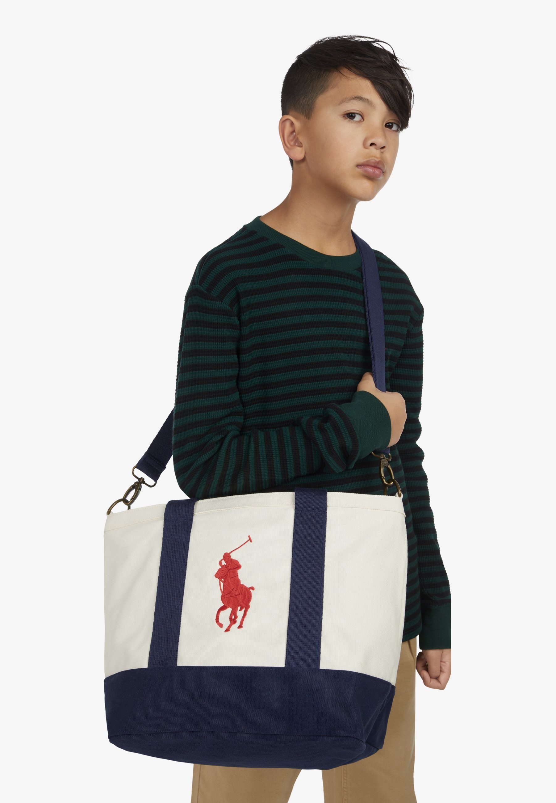 Bolsa tote unissex Polo Ralph Lauren PLAYER - branca/azul marinho