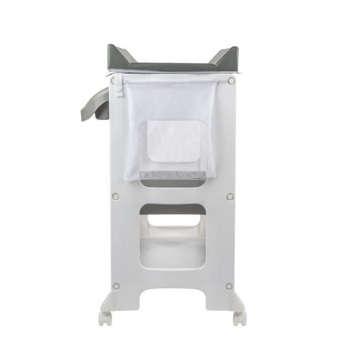 Fasciatoio e vaschetta da bagno 2 in 1 BEBECONFORT Dolphy, dalla nascita fino a 12 mesi (11 kg), grigio nebbia