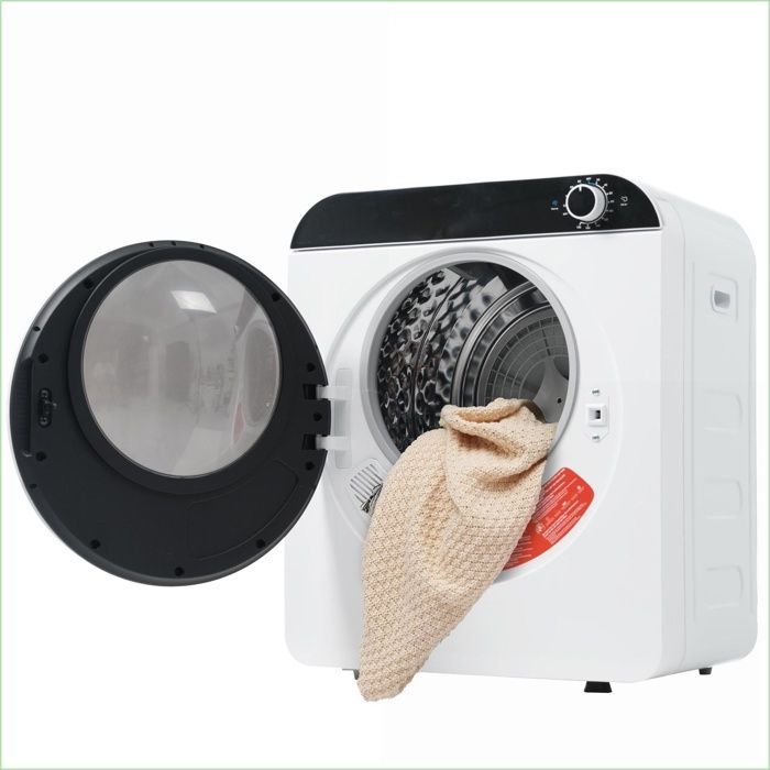 Sèche-linge - Capacité 3 kg (4,5 kg Réelle) - 830 W - 4 Programmes - Montable sur Mur - Blanc