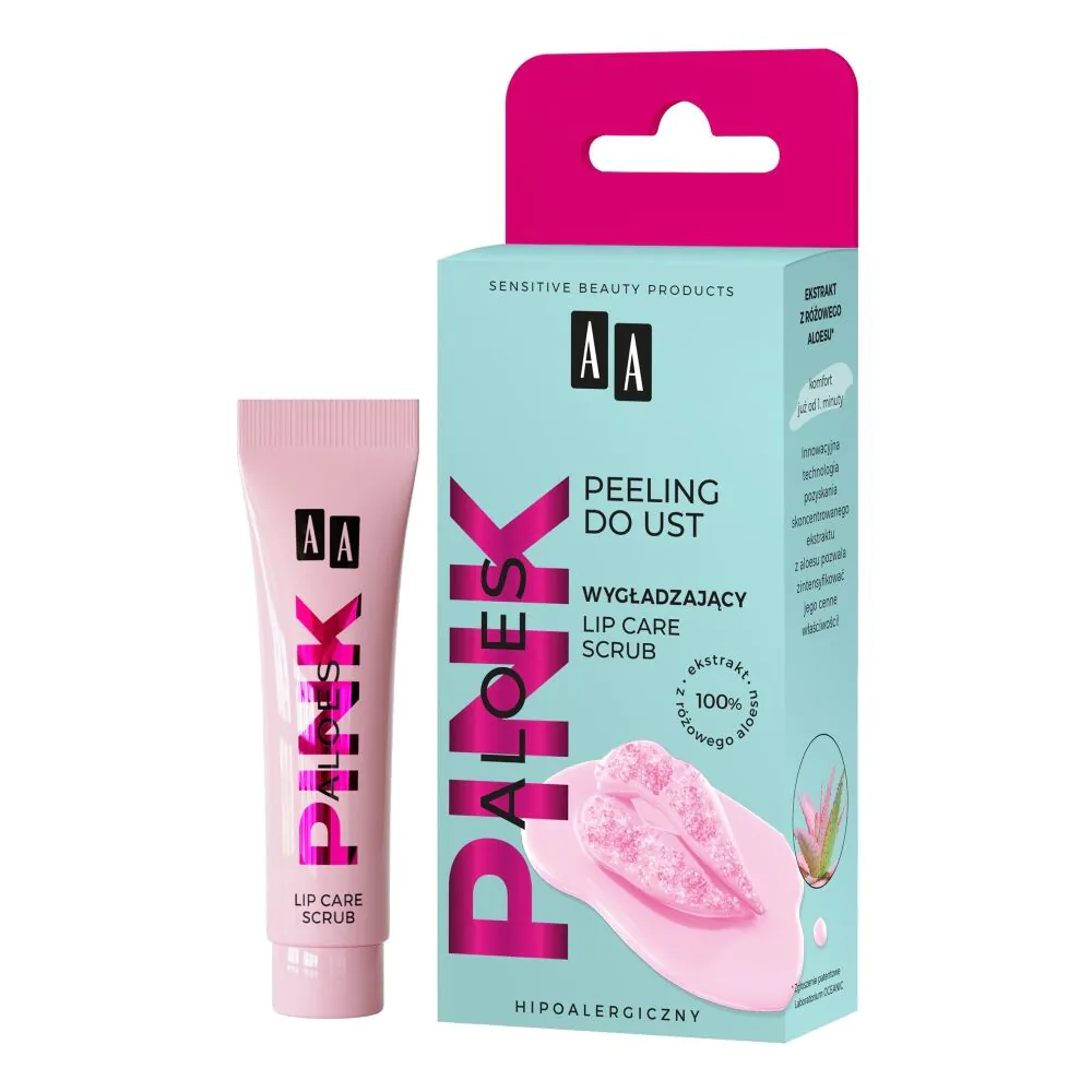 AA Aloes Pink Wygładzający Peeling do ust