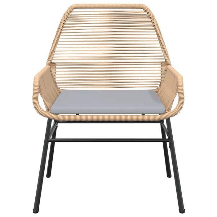 Conjunto de comedor de jardín de ratán sintético - BURKE - 3 piezas - Marrón - Mesa 80x80x74 cm - Silla 57x60x86 cm