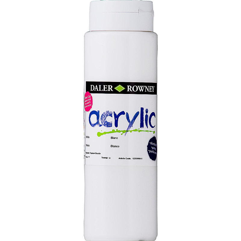 Dealer & Rowney akryylimaali 500 ml, valkoinen