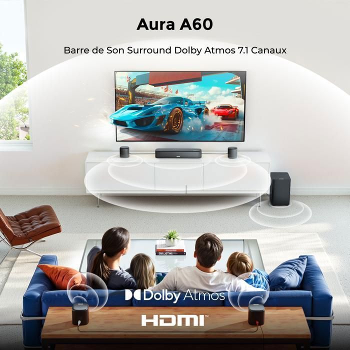 ULTIMEA 7.1 Barre de Son Dolby Atmos, 7.1 système de son surround, Contrôle des applications