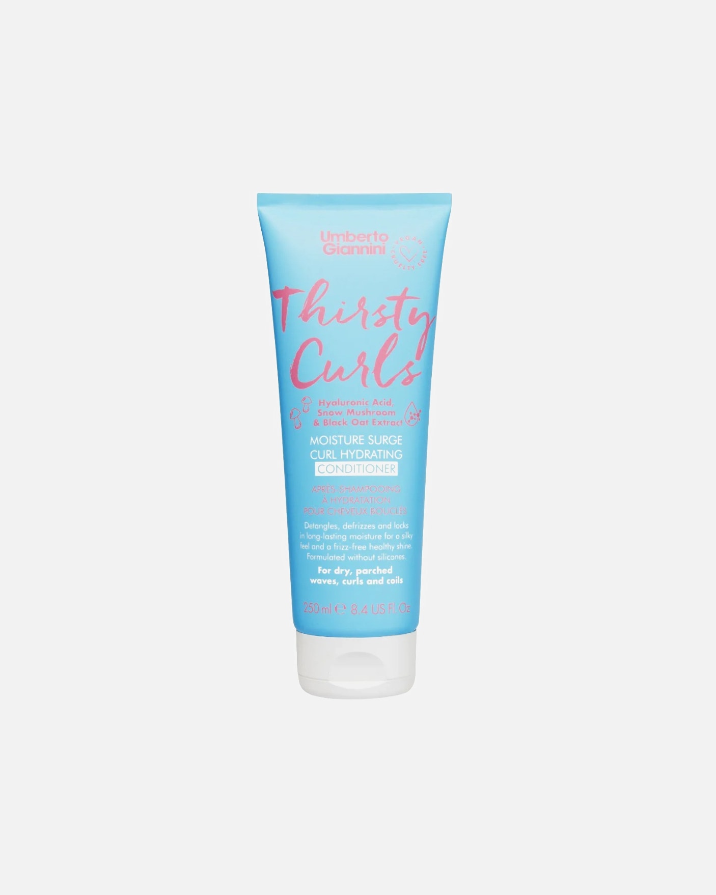 Après-shampoing hydratant pour boucles Thirsty Curls d'Umberto Giannini - 250 ml
