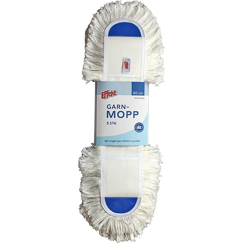 Kraftmopp 60 cm 5-pakning Med lomme, mikrofiber