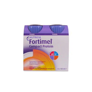 Fortimel Fortimel kompaktiškas baltymų kapsulės su persikų ir mangų skoniu 4x125ml 4x125ml