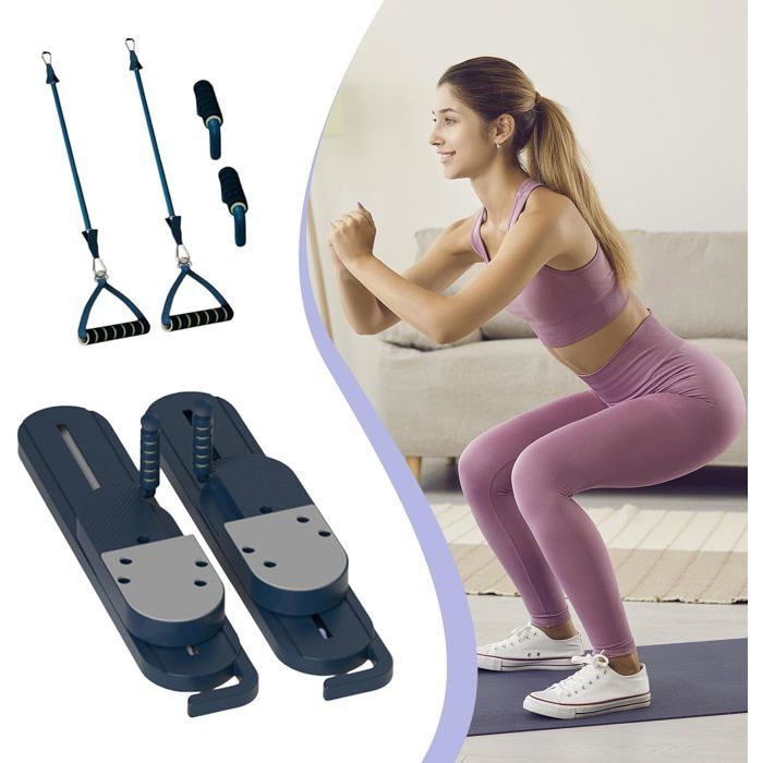 Máquina de Pilates para entrenamientos en casa: Reformer de Pilates portátil, equipo de fitness multifuncional para entrenamiento.