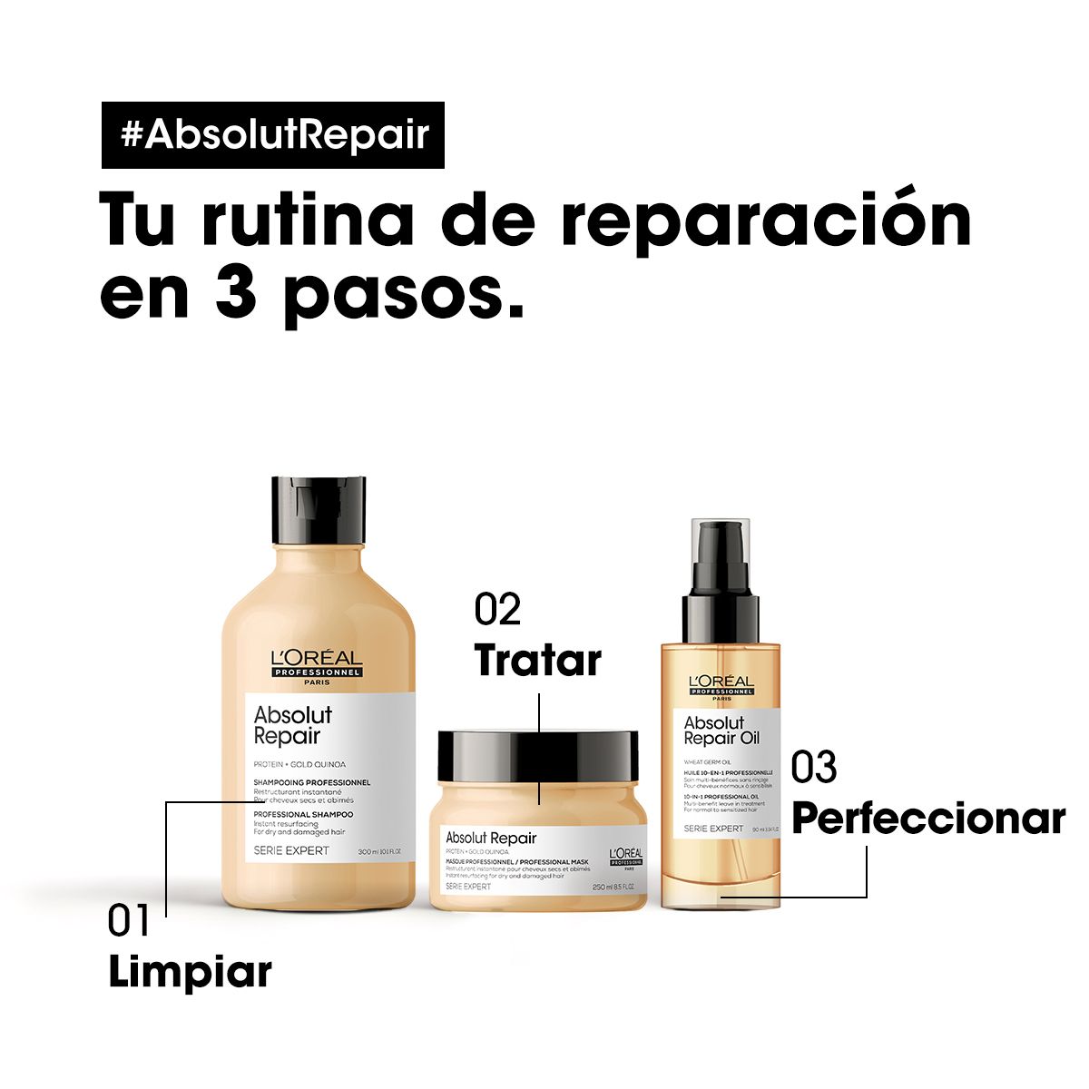 Absolut Repair zlatna maska od kvinoje Maske za kosu