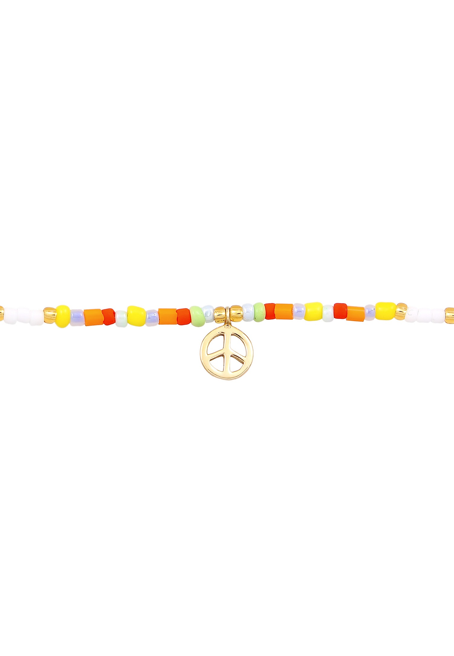 Elli Femmes Choker Peace Pendentif Beads Boho en argent sterling 925 plaqué or
