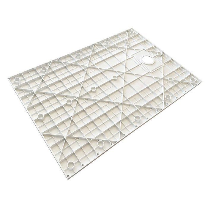 Receveur de douche  SMC en fibre de verre effet pierre avec bonde inclus H. 2,6 cm 70 x 140 Blanche